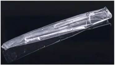 Couteau jetable en PS, transparent, en emballage individuel, 17.5cm
