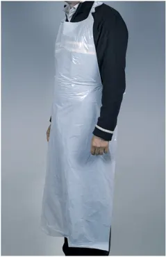 Tablier en plastique, blanc, PS