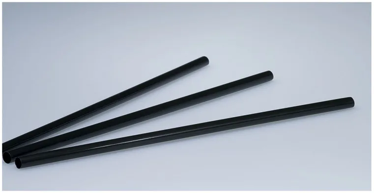 Trinkhalme aus PP, schwarz, Ø 7 mm, 21 cm lang