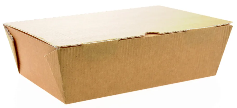 Bio Snack Box aus Karton, braun, 1000 ml, Deckel ohne Fenster