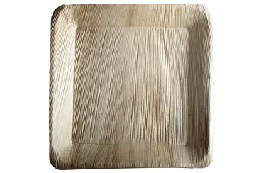 Assiette en feuille de palmier, brun, 24x24x2.5cm