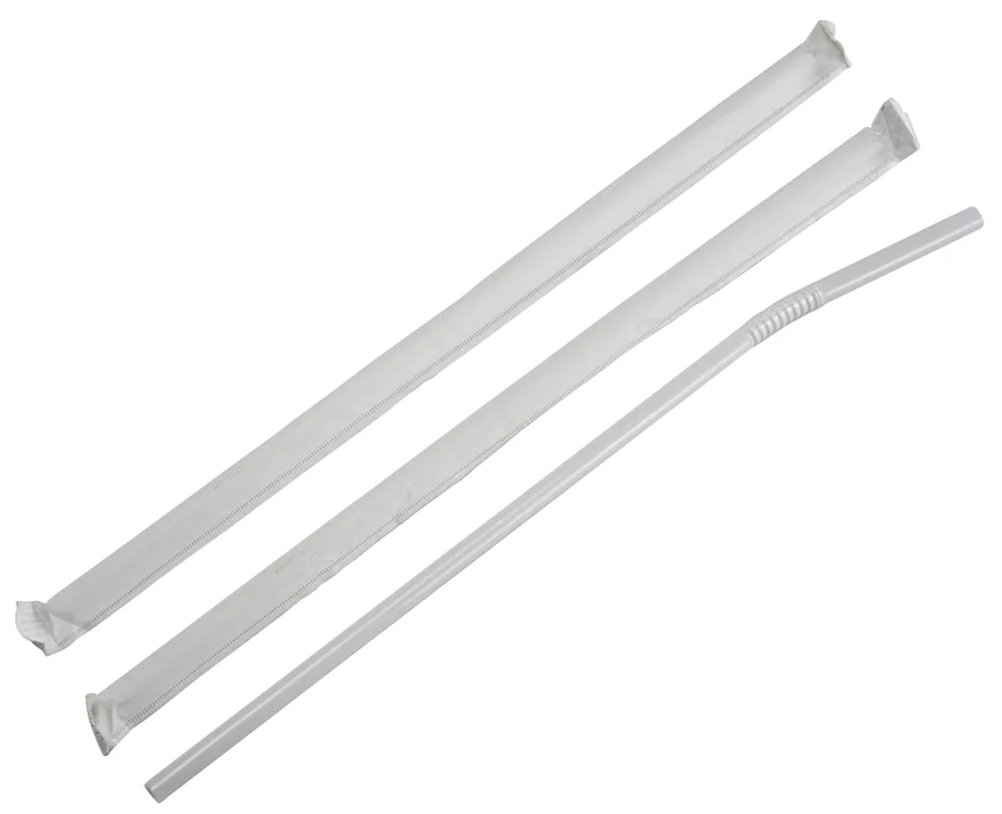 Trinkhalme aus PP, weiss, Ø 6 mm, 24 cm
