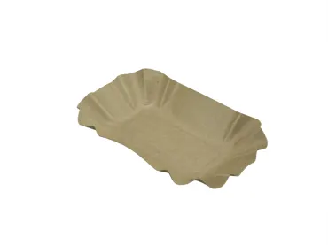 Bol à frites en carton, brun, 14x9x3cm