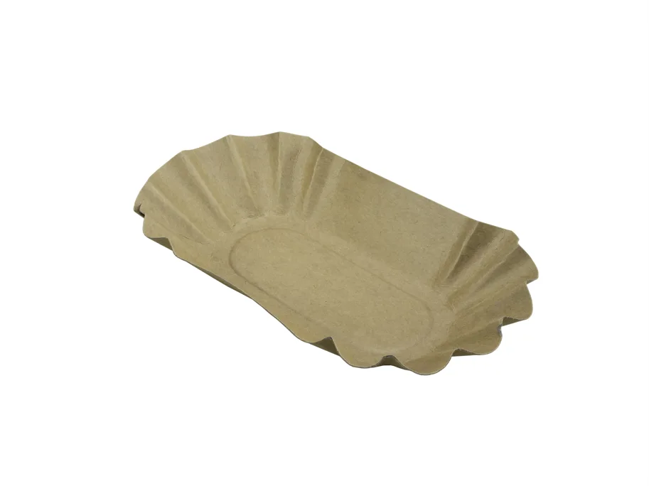 Pommes-Frites-Schale aus Karton, braun, 17.5 x 10.5 x 3 cm