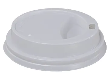 Kartonbecher Deckel aus PS, weiss, Ø 80 mm, mit Trinkloch