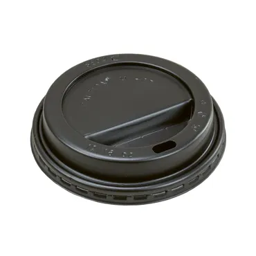 Couvercle en PS pour gobelet en carton, noir, Ø62mm, avec trou