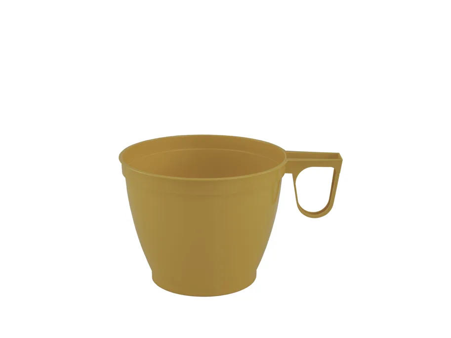 Einweg Kaffeetasse aus PS, beige, 1.6 dl