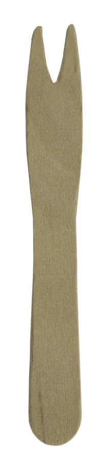 Pommes-Frites Gabel aus Holz, braun, 8.5 cm