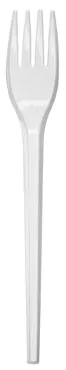 Fourchette jetable en PS, blanc, 17cm