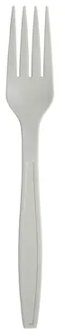 Fourchette jetable en PLA, blanc, 17.8cm