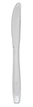 Couteau jetable en PS, transparent, 19cm