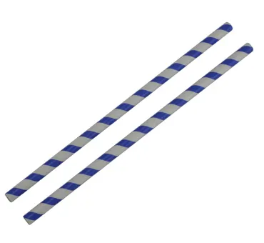 Bio Trinkhalme aus Papier, blau-weiss, Ø 8 mm, 230 mm lang