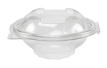 Bol à salade avec couvercle rabattable en PET, transparent, 250g