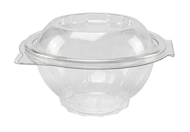 Bol à salade avec couvercle rabattable en PET, transparent, 375g