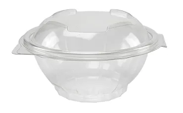 Bol à salade avec couvercle rabattable en PET, transparent, 600g