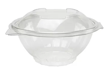 Bol à salade avec couvercle rabattable en PET, transparent, 1000g