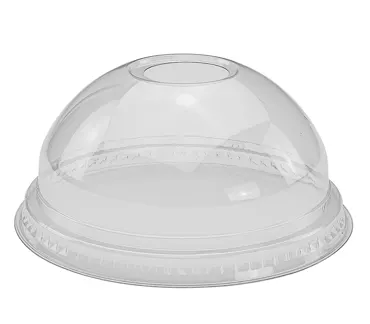 Couvercle dôme en PET, transparent, Ø95mm, avec trou