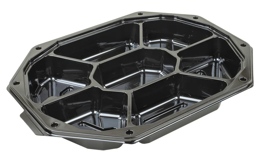 Einweg Traiteurplatte aus PET, schwarz, 1500 g