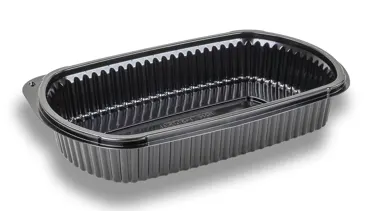 Barquette take-away, noir, 650g, un compartiment