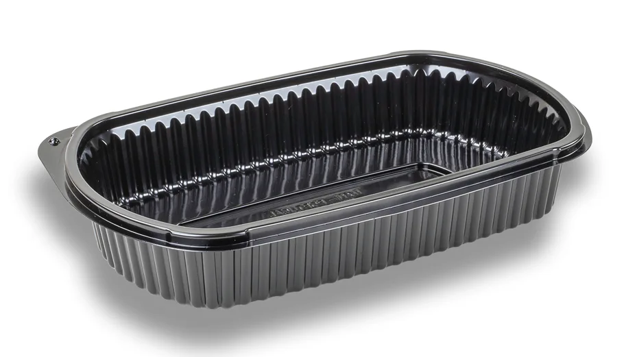 Barquette take-away, noir, 650g, un compartiment