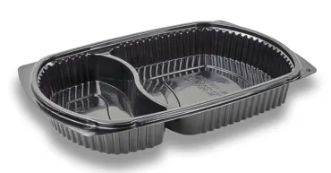 Barquette take-away, noir, 1000g, deux compartiments