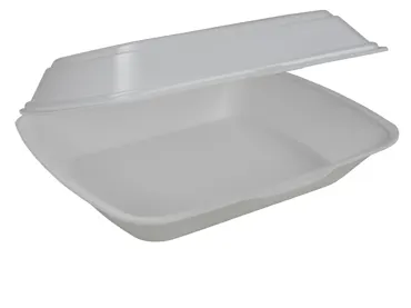 Boîte à menu en XPS avec couvercle , blanc, un compartiment