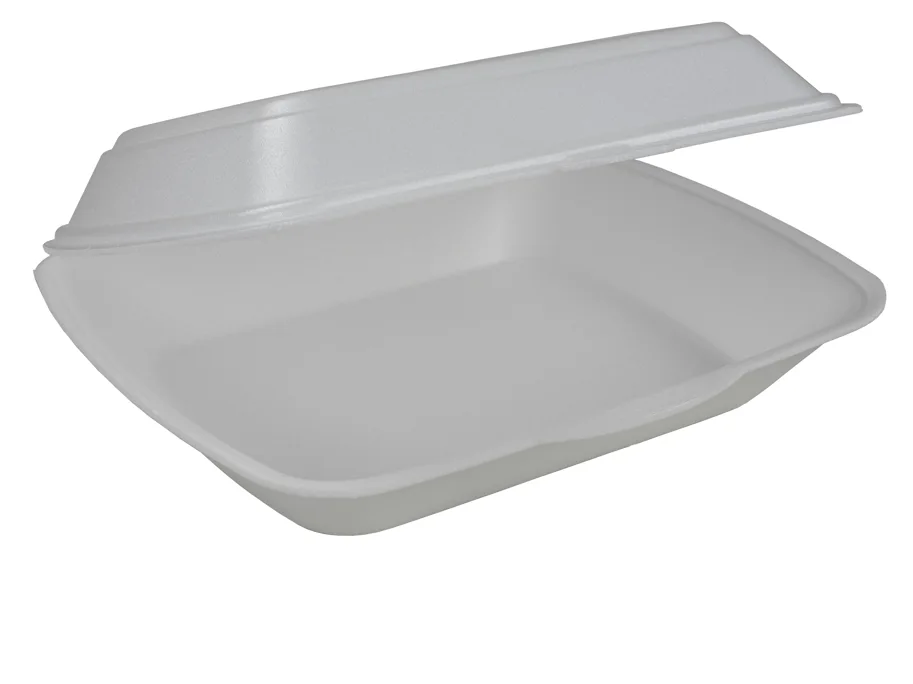 Take Away Menübox aus XPS, weiss, 1-teilig, mit Deckel