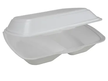 Boîte à menu en XPS avec couvercle , blanc, deux compartiments