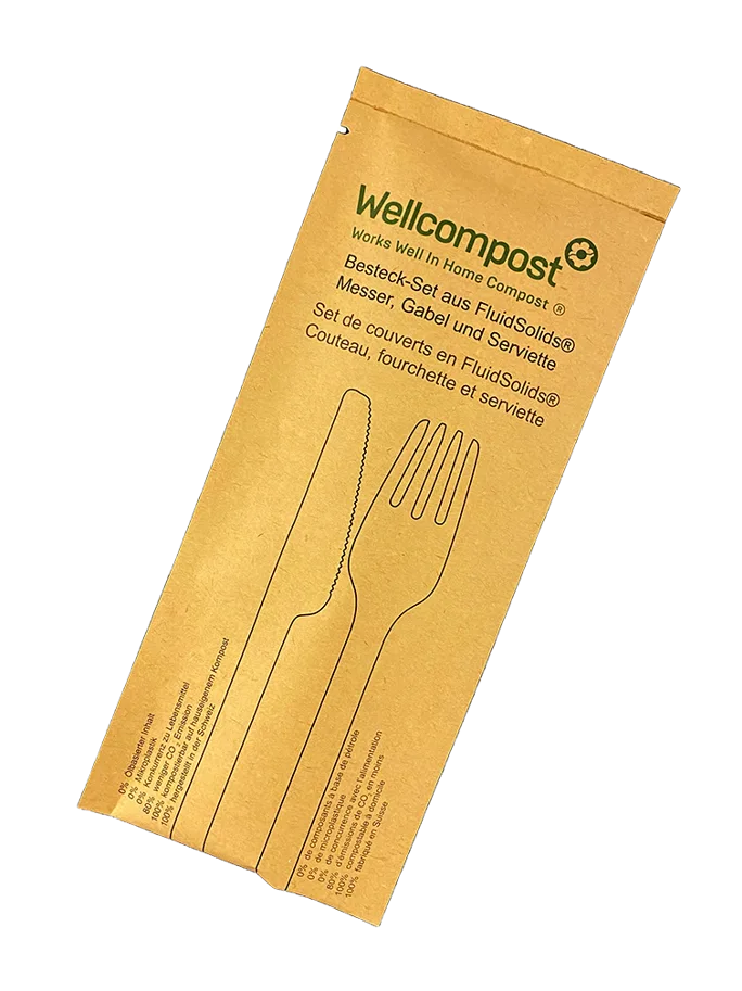 Besteck-Set Wellcompost; Messer, Gabel, Serviette