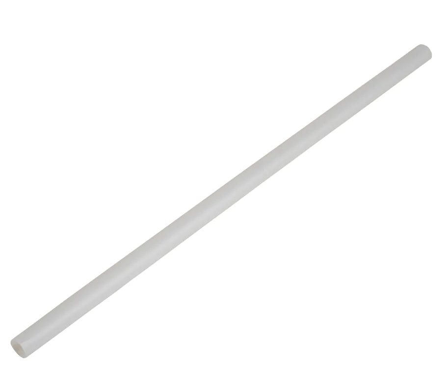 Bio Trinkhalme aus CPLA, weiss, ø 6mm, 180cm lang