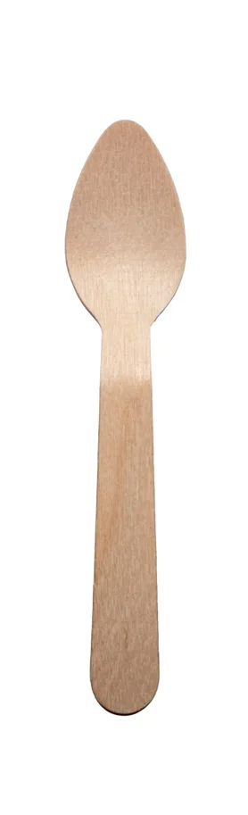 Bio Einweggeschirr Kaffeelöffel aus Holz, braun, 11cm