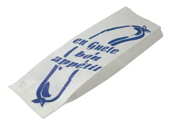 Sachet à saucisse, blanc, avec impression