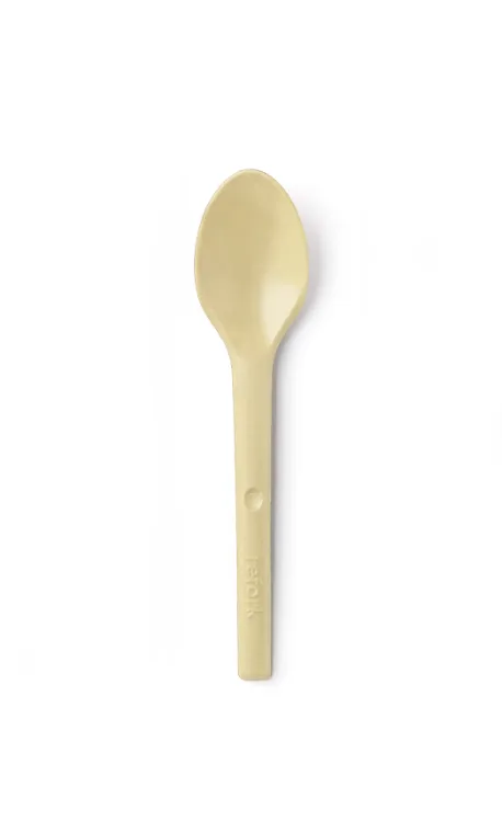 Bio Einweggeschirr Kaffeelöffel Refork, beige, 12 cm
