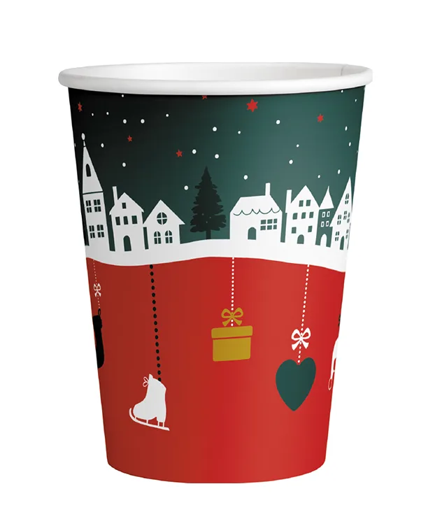 Kaffeebecher aus Karton, bedruckt "Weihnachten", 2 dl