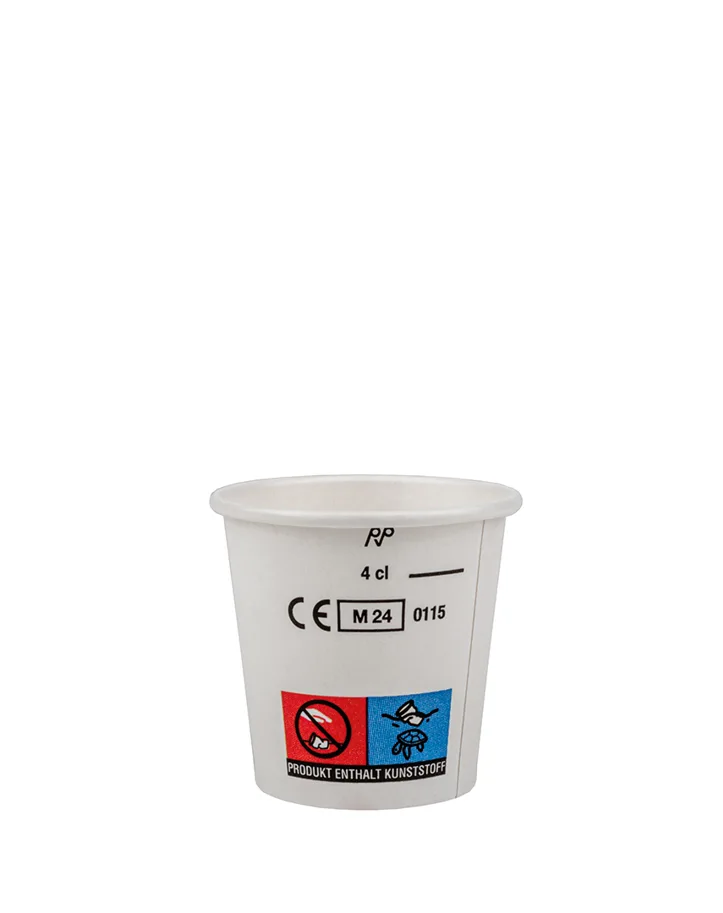 Degustationsbecher aus Karton, weiss, 0.4dl