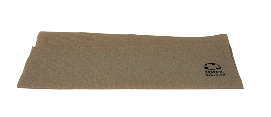 Servietten aus 100% recycled Papier, braun