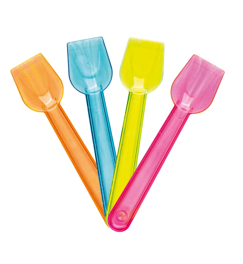 Glacelöffel aus PS, farbig assortiert