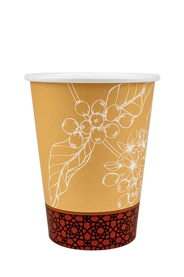 Kaffeebecher aus Karton "Florado", bedruckt, 3 dl