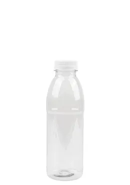 Bouteille en PET à col large 500ml, translucide, avec couvercle