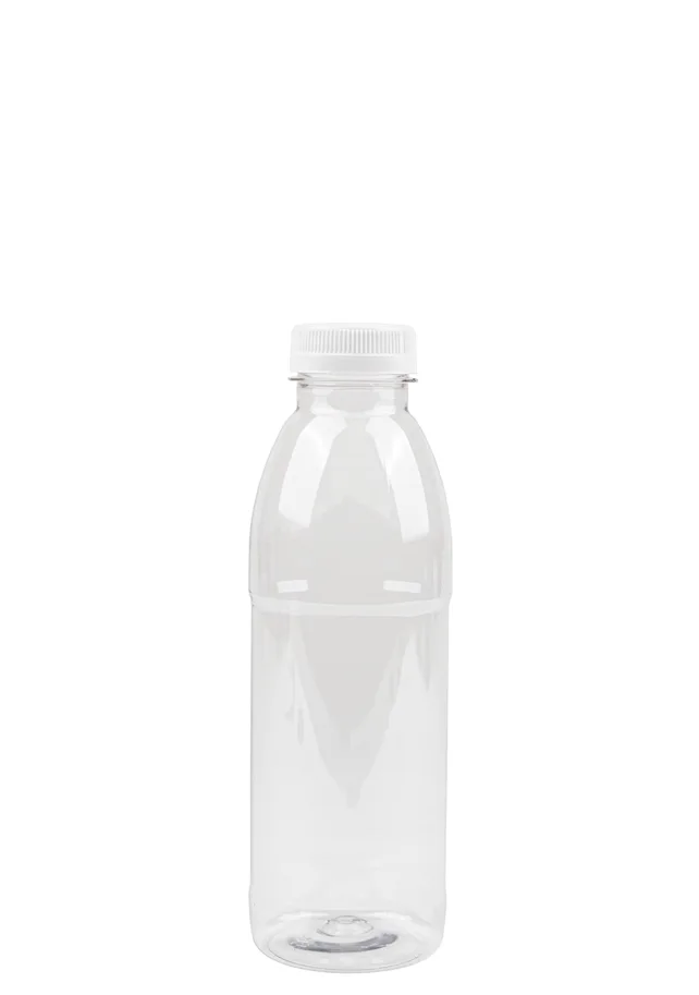 PET-Flasche Weithals 500ml, glasklar, mit Deckel