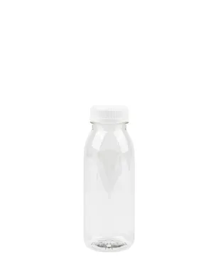 Bouteille en PET à col large 250ml, translucide, avec couvercle