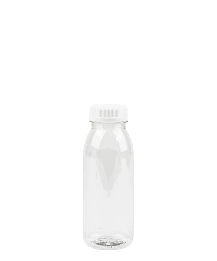 PET-Flasche Weithals 250ml, glasklar, mit Deckel