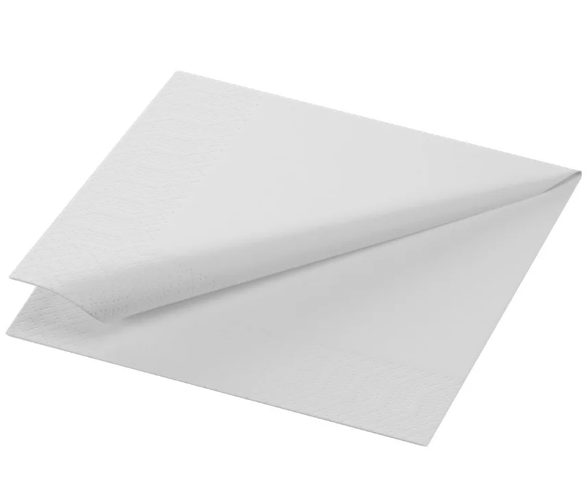 Serviettes en papier, blanc, 24x24cm, trois couches