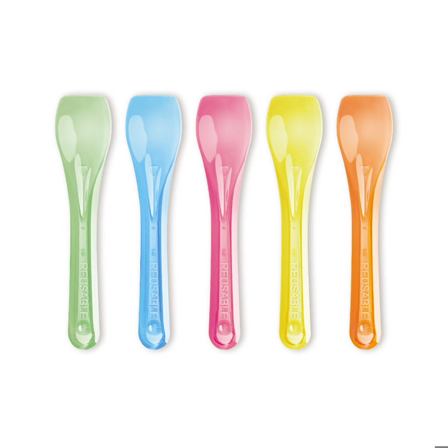 Glacelöffel aus PS, farbig assortiert